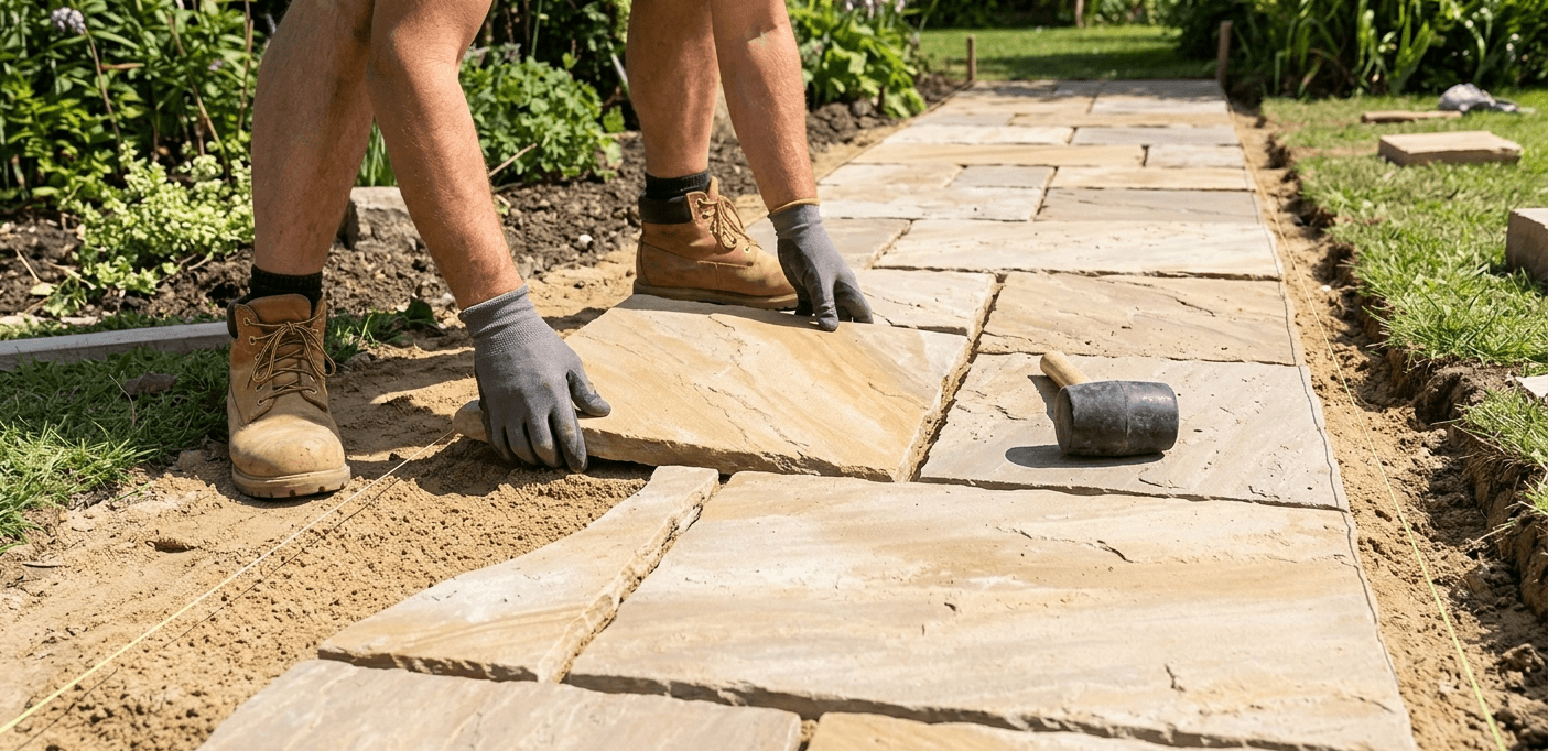 Outdoor paving installation by Diamond VIC Tiling